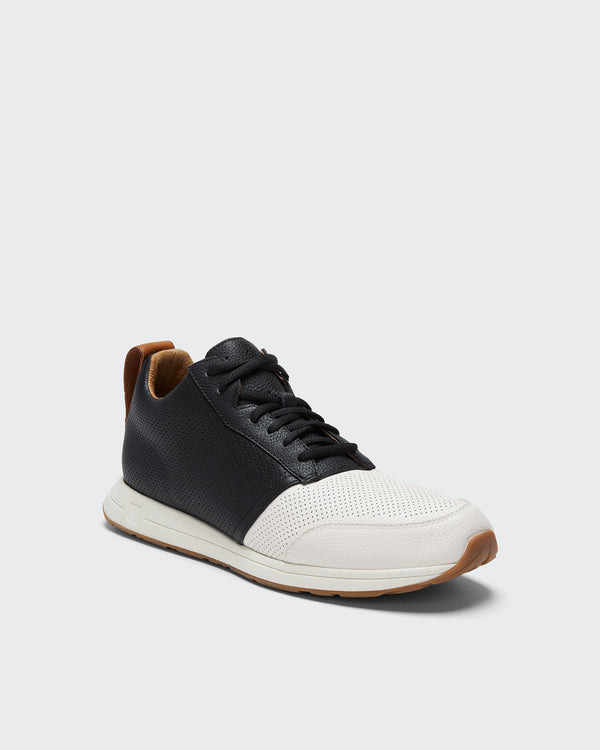 The Henry Mid Trainer / Leather / Black & White – YORK Athletics Mfg.